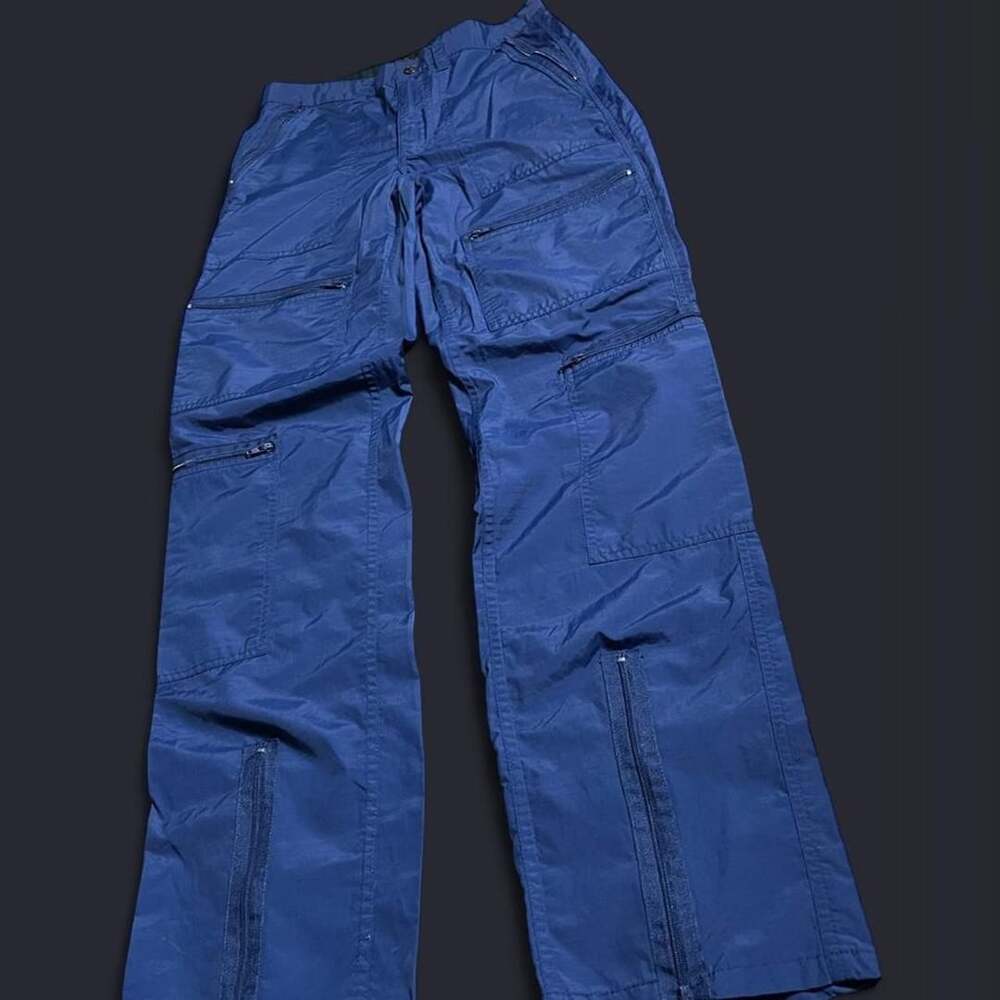 Vintage Ralph Lauren Cargo Pants Women’s 0 Nylon Utility Blue Ripstop
